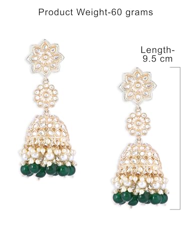 Cluster Beads & Kundan Jhumki Earring - ZPFK16208